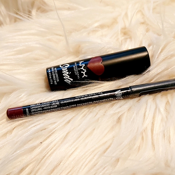NYX Other - COPY - NYX Suede Matte Lipstick And Matching Lip Liner. NWOB Cherry Skies